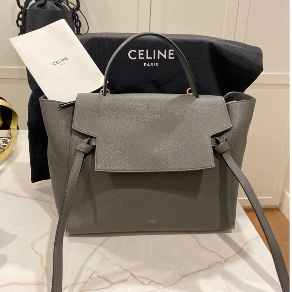 Celine Micro Belt Bag in Grey